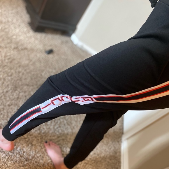 Women’s black striped logo jogger pants XS/S - Picture 4 of 9